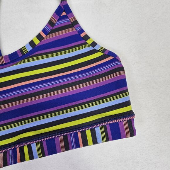 Lululemon Flow Y Racerback Sports Bra IV Wish Multi Poncho Stripe A-C Cup Size 4 - Picture 5 of 14